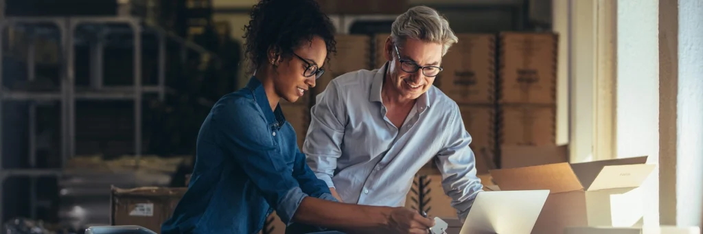 small business owner reviewing payroll options