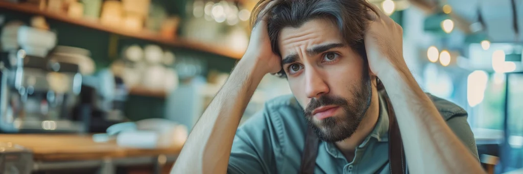 man experiencing headaches from payroll challenges for his restaurant