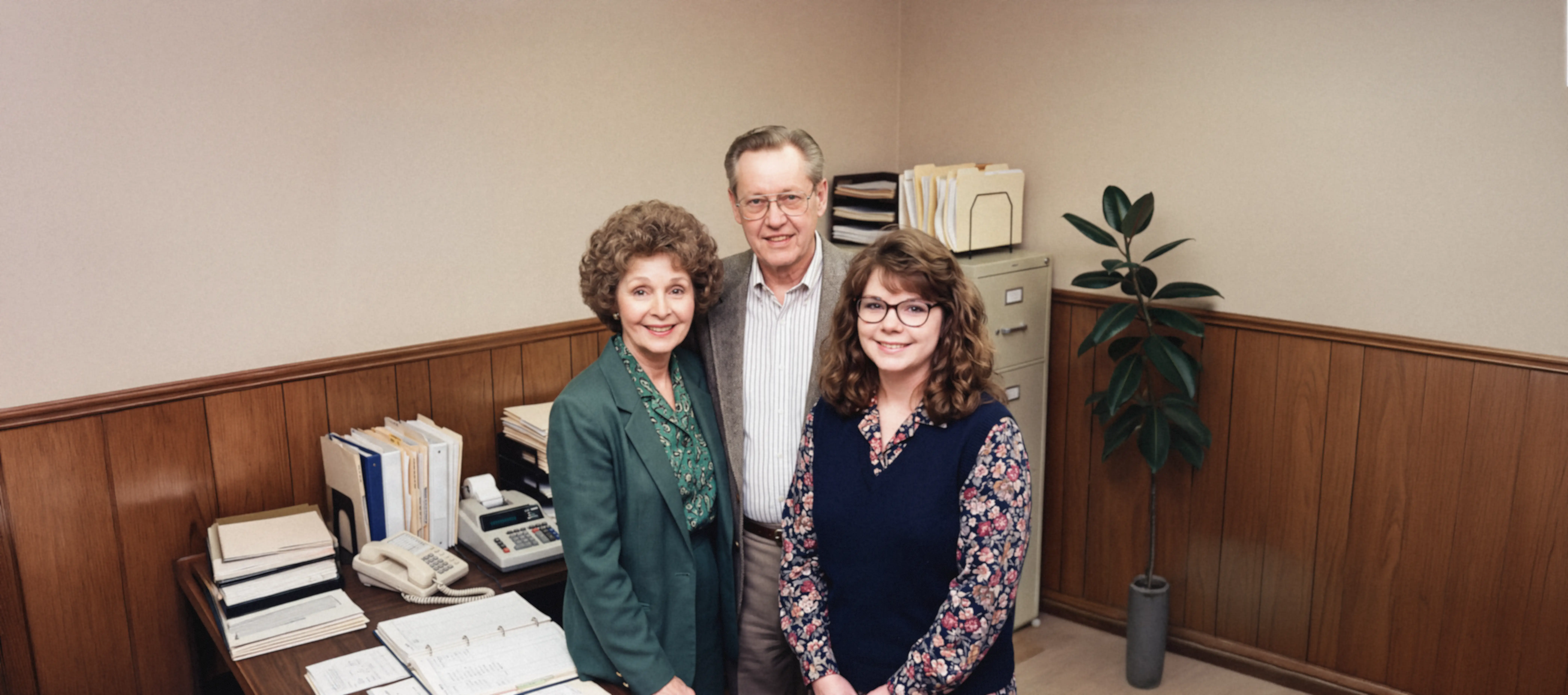 John T. McDowell, founder of Payroll Center, Inc. - Mcdowell Family Portrait circa 1980s